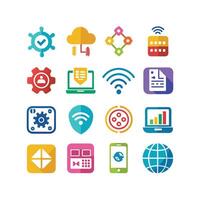 Technology Icon Set Illustration for Documents, Websites and Mobile Applications vector