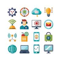 Technology Icon Set Illustration for Documents, Websites and Mobile Applications vector