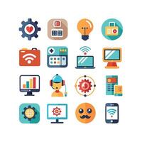 Technology Icon Set Illustration for Documents, Websites and Mobile Applications vector