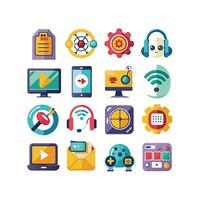 Technology Icon Set Illustration for Documents, Websites and Mobile Applications vector