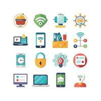Technology Icon Set Illustration for Documents, Websites and Mobile Applications vector