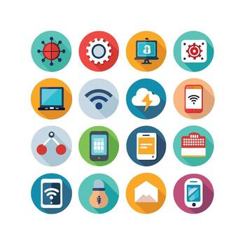 Technology Icon Set Illustration for Documents, Websites and Mobile Applications vector