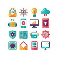 Technology Icon Set Illustration for Documents, Websites and Mobile Applications vector