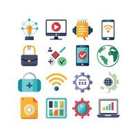 Technology Icon Set Illustration for Documents, Websites and Mobile Applications vector