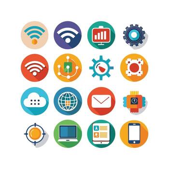 Technology Icon Set Illustration for Documents, Websites and Mobile Applications vector