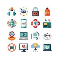 Technology Icon Set Illustration for Documents, Websites and Mobile Applications vector