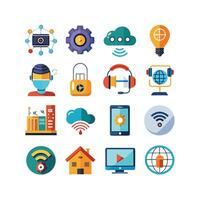 Technology Icon Set Illustration for Documents, Websites and Mobile Applications vector