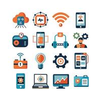 Technology Icon Set Illustration for Documents, Websites and Mobile Applications vector