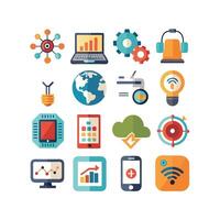 Technology Icon Set Illustration for Documents, Websites and Mobile Applications vector