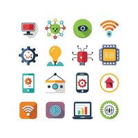 Technology Icon Set Illustration for Documents, Websites and Mobile Applications vector