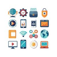 Technology Icon Set Illustration for Documents, Websites and Mobile Applications vector
