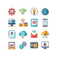 Technology Icon Set Illustration for Documents, Websites and Mobile Applications vector