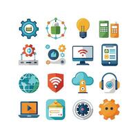 Technology Icon Set Illustration for Documents, Websites and Mobile Applications vector