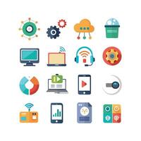 Technology Icon Set Illustration for Documents, Websites and Mobile Applications vector