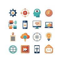Technology Icon Set Illustration for Documents, Websites and Mobile Applications vector