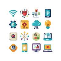 Technology Icon Set Illustration for Documents, Websites and Mobile Applications vector