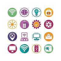 Technology Icon Set Illustration for Documents, Websites and Mobile Applications vector