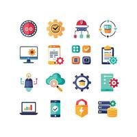 Technology Icon Set Illustration for Documents, Websites and Mobile Applications vector