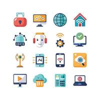 Technology Icon Set Illustration for Documents, Websites and Mobile Applications vector