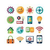 Technology Icon Set Illustration for Documents, Websites and Mobile Applications vector