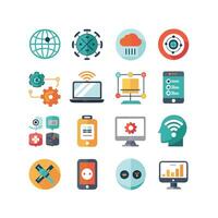Technology Icon Set Illustration for Documents, Websites and Mobile Applications vector
