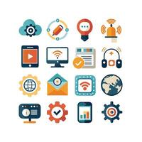 Technology Icon Set Illustration for Documents, Websites and Mobile Applications vector