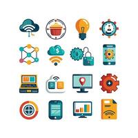 Technology Icon Set Illustration for Documents, Websites and Mobile Applications vector