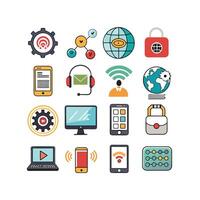 Technology Icon Set Illustration for Documents, Websites and Mobile Applications vector