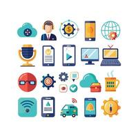Technology Icon Set Illustration for Documents, Websites and Mobile Applications vector