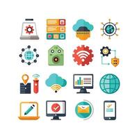 Technology Icon Set Illustration for Documents, Websites and Mobile Applications vector
