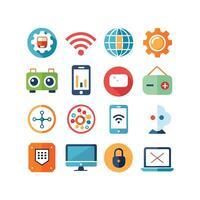 Technology Icon Set Illustration for Documents, Websites and Mobile Applications vector