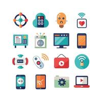 Technology Icon Set Illustration for Documents, Websites and Mobile Applications vector