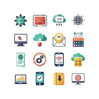 Technology Icon Set Illustration for Documents, Websites and Mobile Applications vector