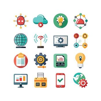 Technology Icon Set Illustration for Documents, Websites and Mobile Applications vector