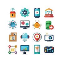 Technology Icon Set Illustration for Documents, Websites and Mobile Applications vector