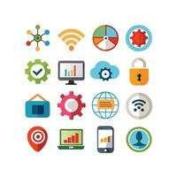 Technology Icon Set Illustration for Documents, Websites and Mobile Applications vector