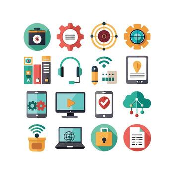 tecnología icono conjunto ilustración para documentos, sitios web y móvil aplicaciones vector