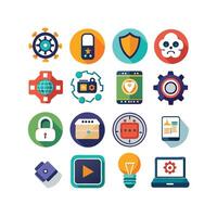 Technology Icon Set Illustration for Documents, Websites and Mobile Applications vector