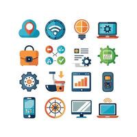 Technology Icon Set Illustration for Documents, Websites and Mobile Applications vector