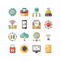 Technology Icon Set Illustration for Documents, Websites and Mobile Applications vector