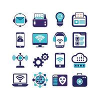 Technology Icon Set Illustration for Documents, Websites and Mobile Applications vector