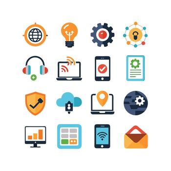 tecnología icono conjunto ilustración para documentos, sitios web y móvil aplicaciones vector