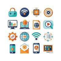 Technology Icon Set Illustration for Documents, Websites and Mobile Applications vector