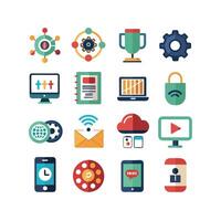 Technology Icon Set Illustration for Documents, Websites and Mobile Applications vector