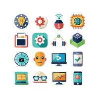 Technology Icon Set Illustration for Documents, Websites and Mobile Applications vector