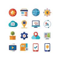 Technology Icon Set Illustration for Documents, Websites and Mobile Applications vector