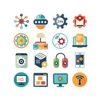 Technology Icon Set Illustration for Documents, Websites and Mobile Applications vector