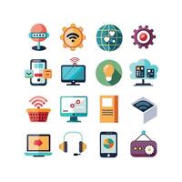 Technology Icon Set Illustration for Documents, Websites and Mobile Applications vector