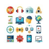 Technology Icon Set Illustration for Documents, Websites and Mobile Applications vector