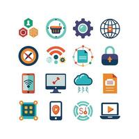 Technology Icon Set Illustration for Documents, Websites and Mobile Applications vector
